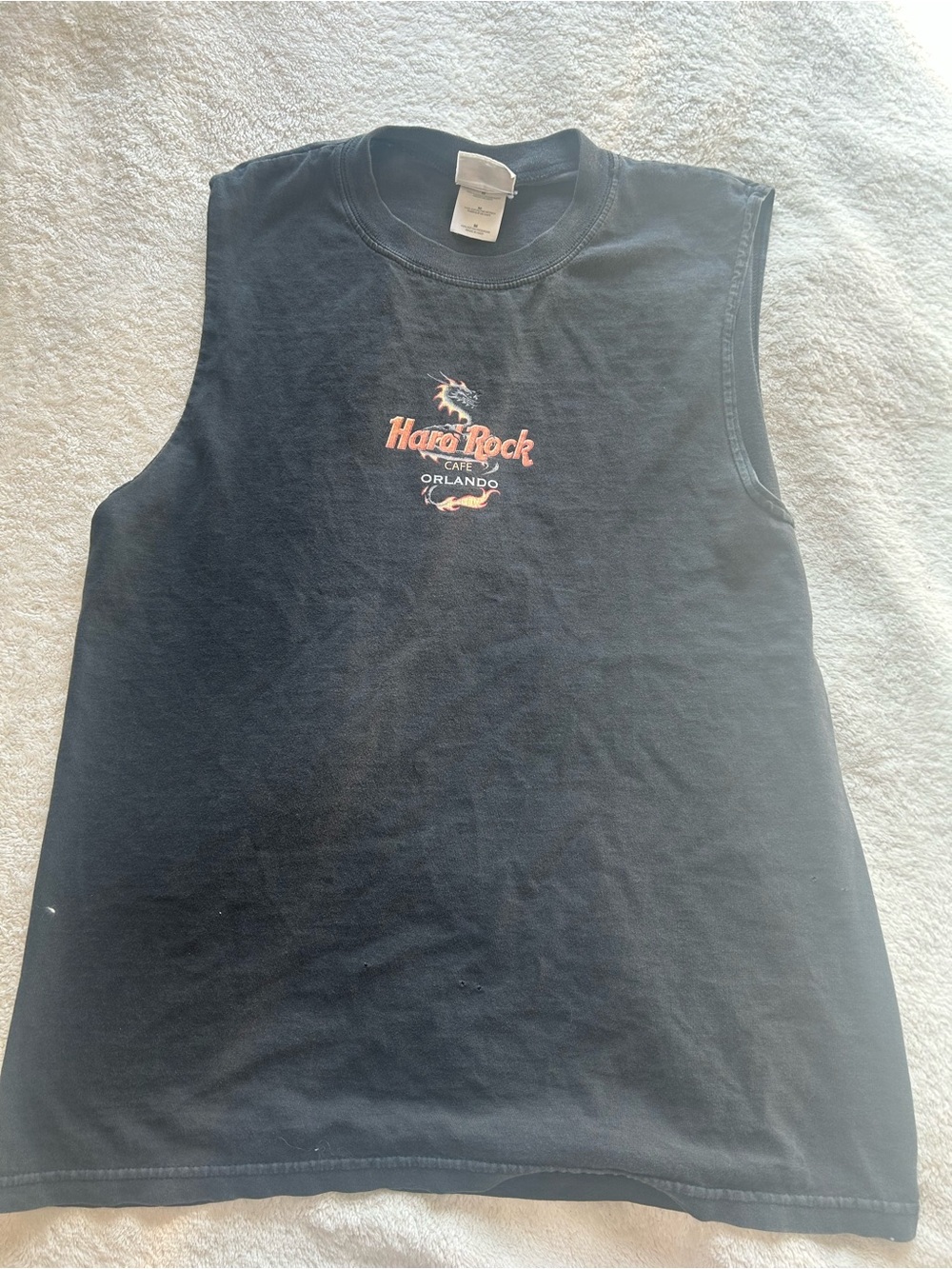 Hard Rock Cafe Orlando Black Tank Top with Orange Logo